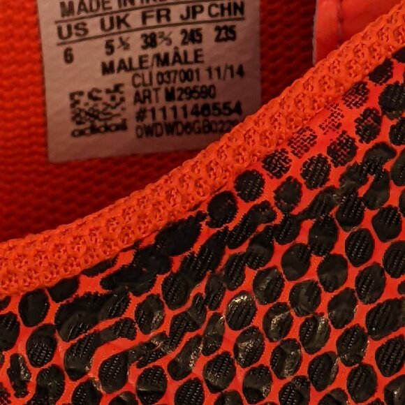 Adidas Youth FG Soccer Cleats, Orange Red Shoes Size 6 US - Picture 4 of 7